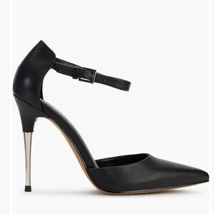 DKNY Black Pointed Toe Ankle Strap Stiletto Heels